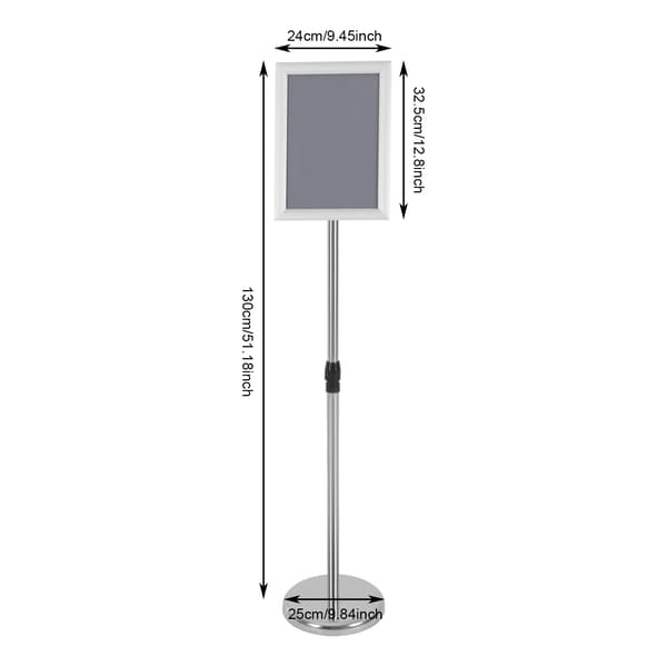 Skyltställ, Justerbar Höjd, Modern Design,Silver