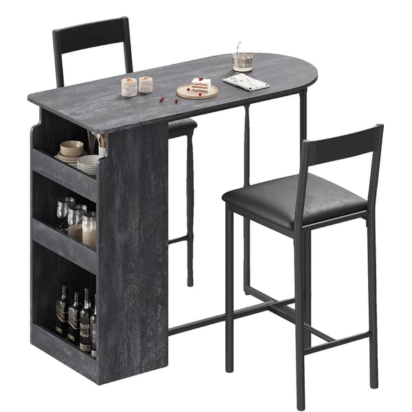 Matgrupp, Platsbesparande Design, Integrerade Förvaringshyllor,Grå