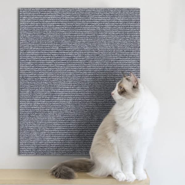 Katteskrabeplade, Tilpasselig Størrelse, Selvklæbende Design,60X100CM-a, GRÅ