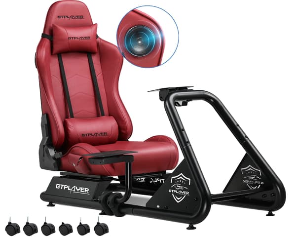 Sim Racing Cockpit, Justerbart Ergonomisk Design, Indbyggede Stereo Højttalere,Vinkar