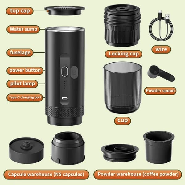 Espressomaskin, Trådlös, Enklicksoperation,200895