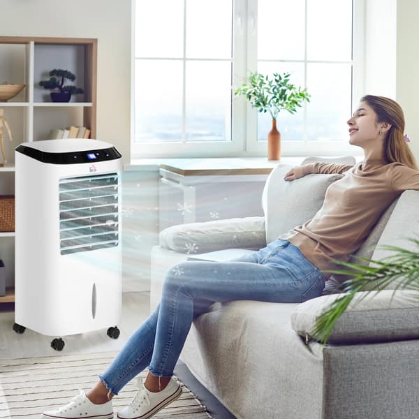 Bärbar Luftkonditionering, 4 Funktioner, 8-Timmars Timer,EU, VIT