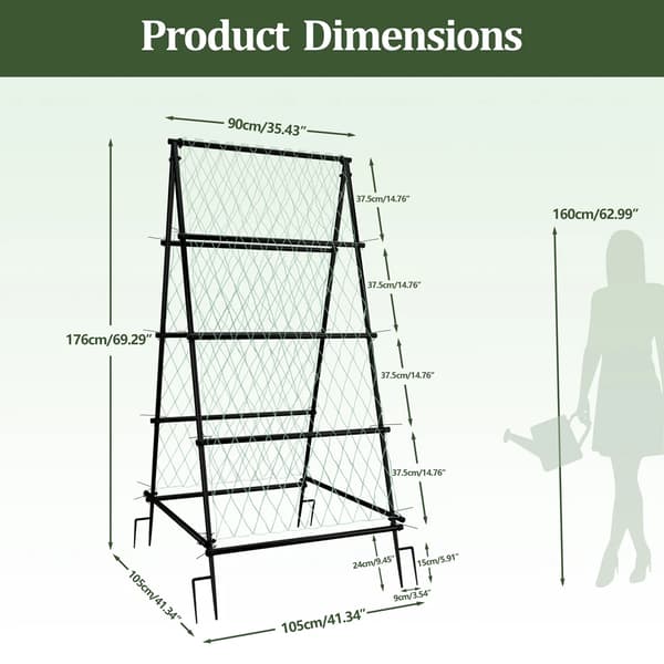Havebald, A-ramme Design, Nylon Net,sort
