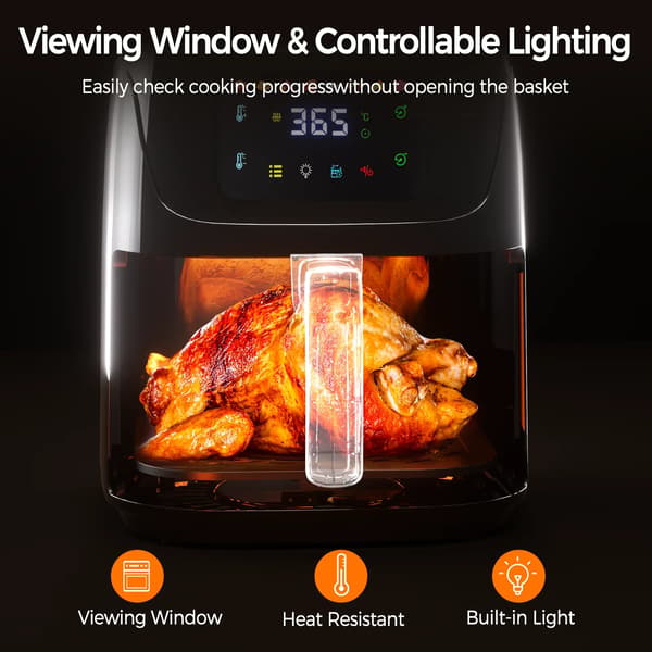 Luftfritös, 7L kapacitet, LED-touchskärm,Svart, EU