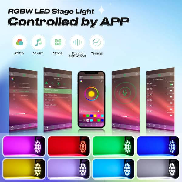 Lava valo, 14 LEDiä, APP-ohjaus,EU Plug 4PCS