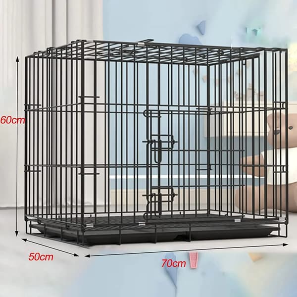 Husdjur Bur, Fällbar Design, Läcksäker Träningsbricka,svart