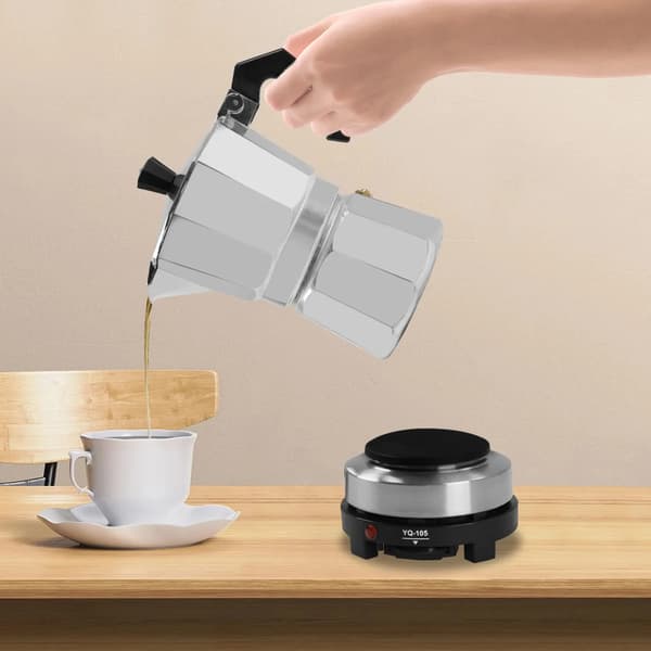 Espressomaskin, 500W Effekt, Justerbar Temperatur,Silver