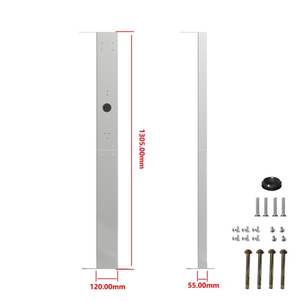 EV-ladestander, vægmontering, robust konstruktion i aluminiumlegering,1.3 M-Hvid