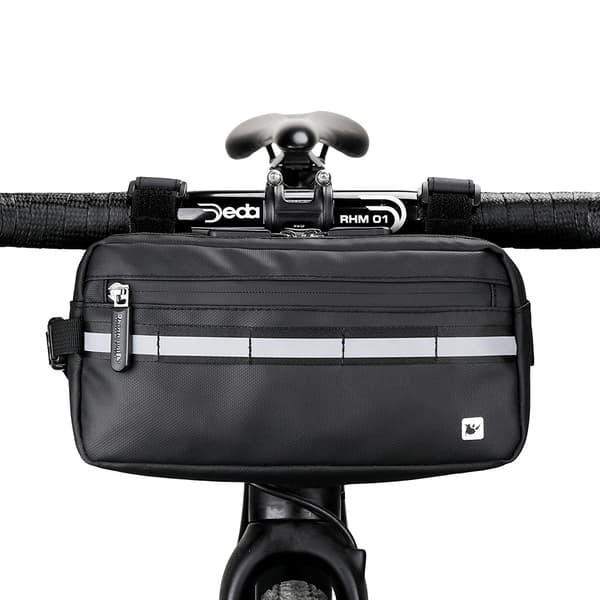 Styrtaske til cykel, regntæt, alsidig montering,Sort