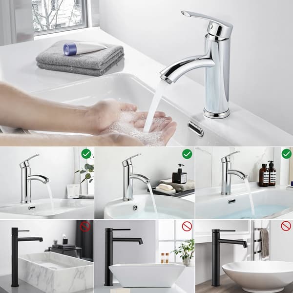 Basinarmatur, Holdbart Rustfrit Stål, Vandbesparende Aerator,1 stk, Krom