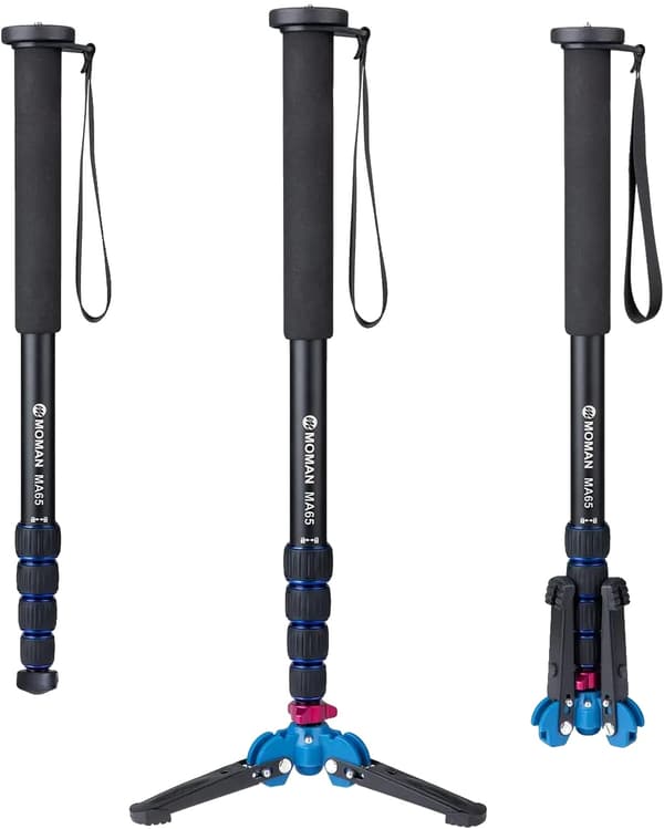 Monopod, Lätt Aluminium, Justerbar Höjd,GRÅ
