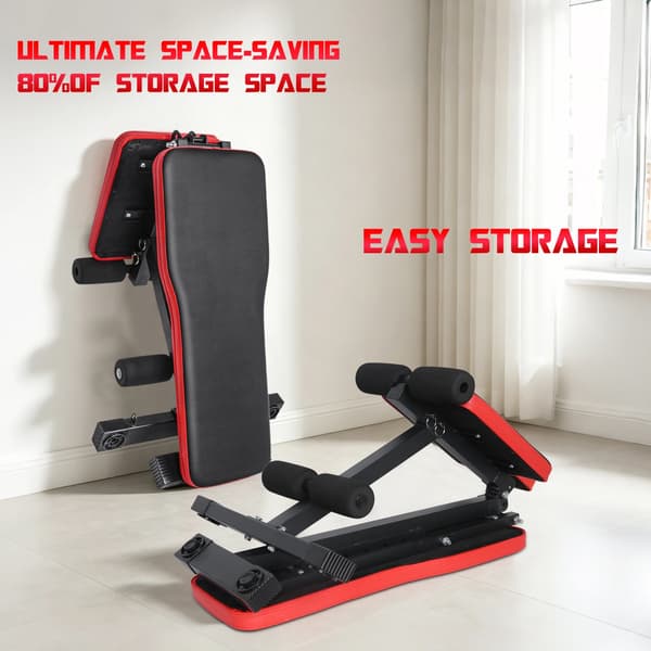 Justerbar Håndvægtsbænk, Ergonomisk Design, Multi-Position Støtte,Sort Rød