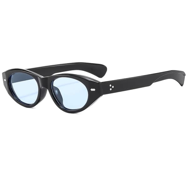Solsikker, Retro Oval Stil, UV400 Beskyttelse,som billede-b, sort blå