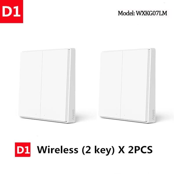 Smart Switch, Trådlös Kontroll, Zigbee Kompatibilitet,2XD1 Trådlös 2-tangent
