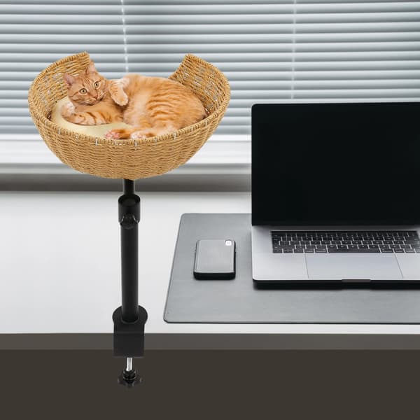 Kattebed, Justerbart Design, Komfortabel Støtte,Gul
