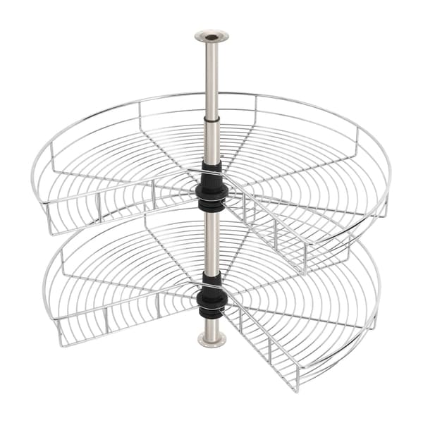 Kökstrådkorg, 2-nivådesign, 270° roterande,Silver