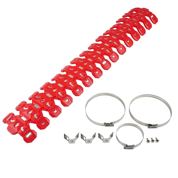 Avgassystemsskydd, 60 cm längd, vibrationsdämpande,Röd