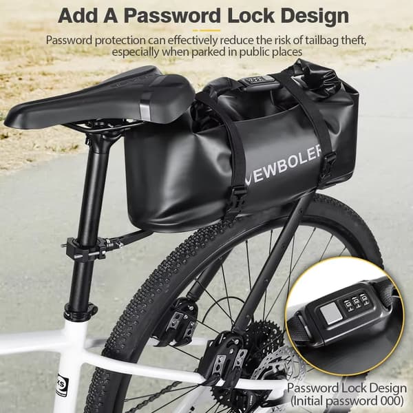 Cykelbagagebærer, Aluminiumlegering, Regntæt Design,sort