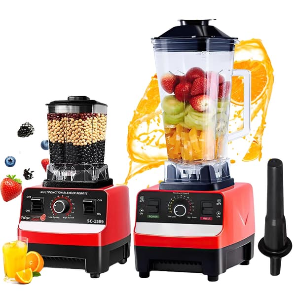Blender, Hög Effekt, 2,5L Kapacitet,röd
