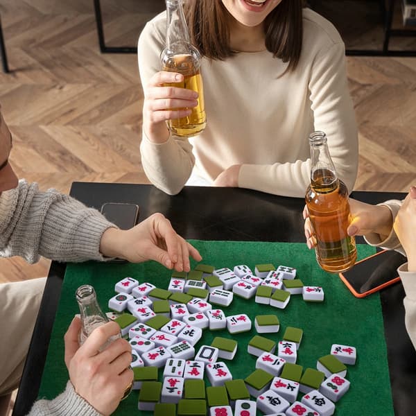 Mahjong Sæt, Højkvalitets Fliser, Fuldstændigt Spil Inkluderer Terninger,A