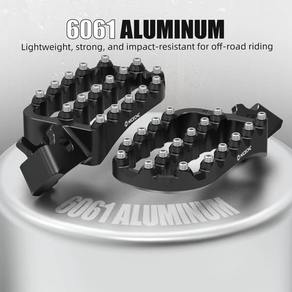 Fodstøtter, Holdbart Aluminium, Forbedret Greb,sort