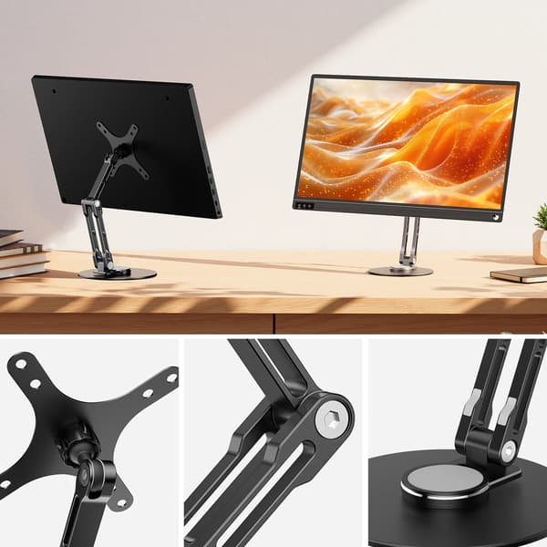 Monitorstativ, Ergonomisk Design, Justerbare Visningsvinkler,sort
