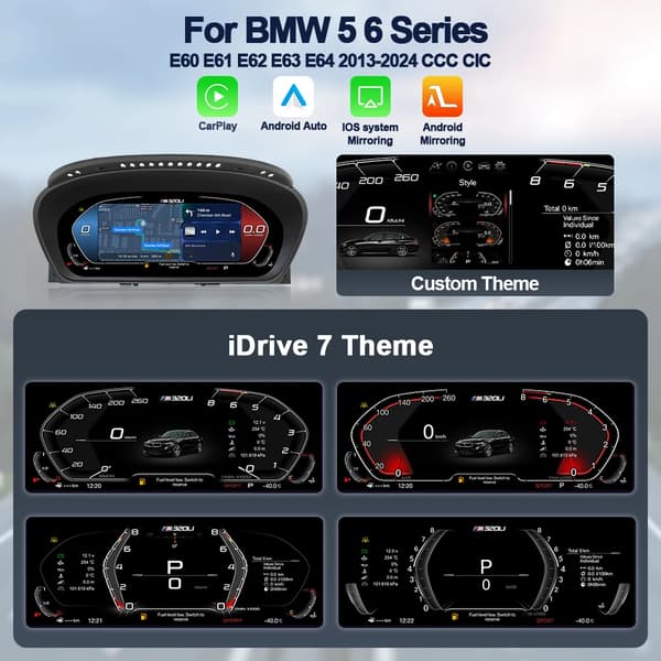 Digitaalinen mittaristo, langaton Carplay, Android Auto -tuki,E60 Carplay versio