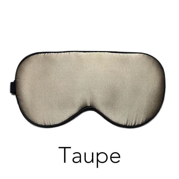 Sovmask, 100% Morbärsilke, Justerbart Band,Taupe