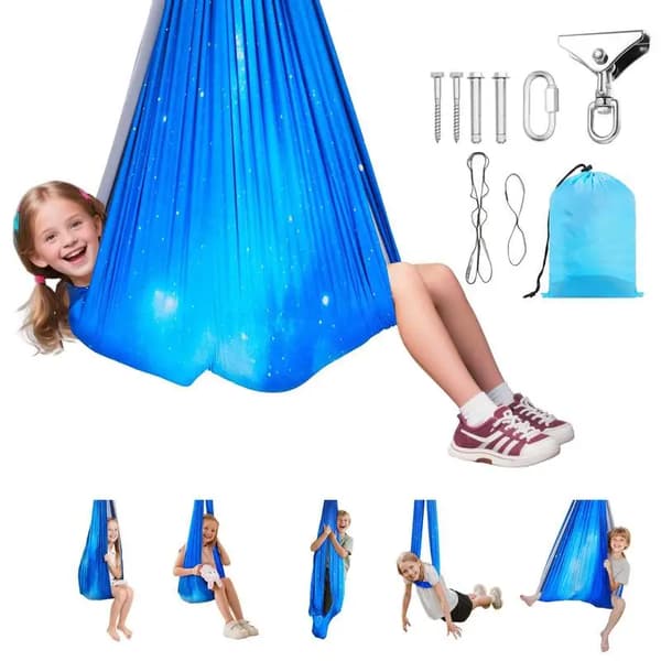 Luftyoga hängmatta, 136 kg bärförmåga, slitstarkt polyestermaterial, armégrön