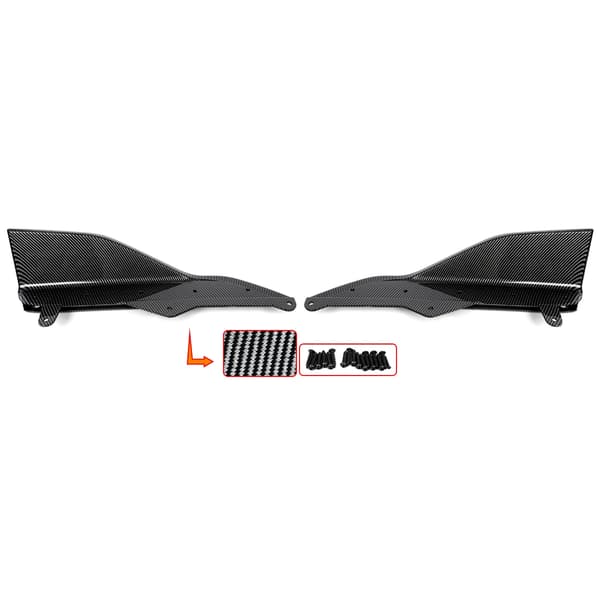 Bumper Lip, Glansende Sort Finish, Nem Installation,Kulfiberlook