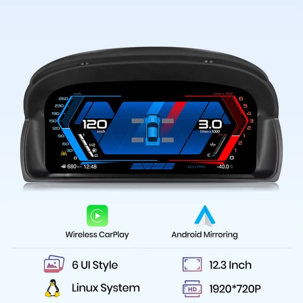 Digital Kluster Dashboard, 11-tums Skärm, Linux Operativsystem,X1 E84 med Carplay