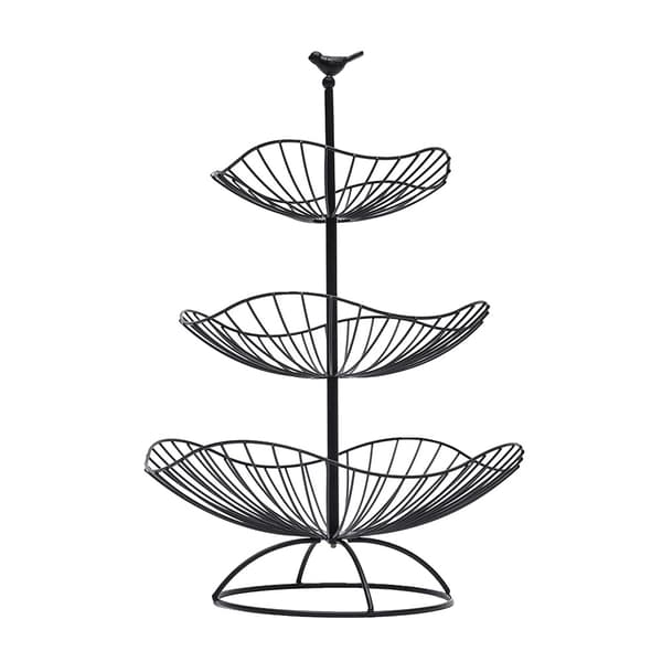Fruktställ, 3-nivådesign, hållbar järnkonstruction,svart