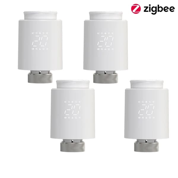 Smart Termostat Radiatorventil, Fjärrkontroll, Röstaktiverad,Zigbee-4PCS
