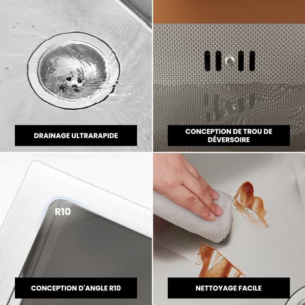 Köksdisk, Rostfritt Stål, Repbeständig,Silver)