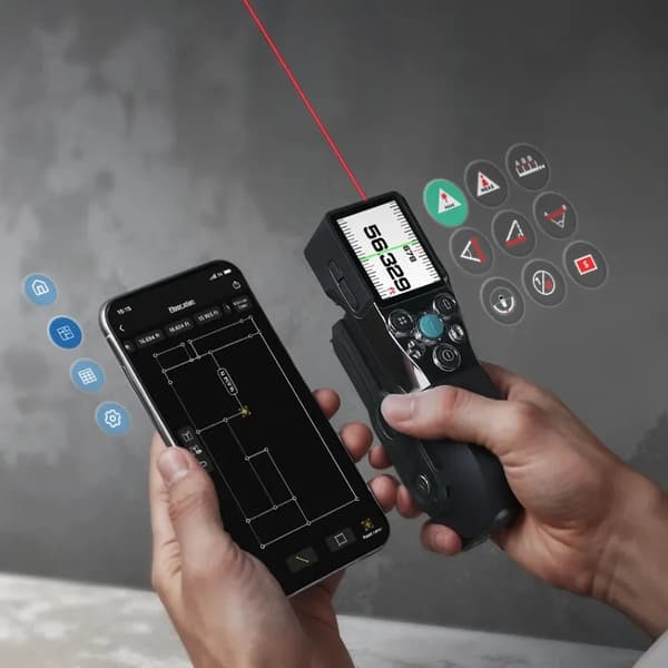 Måttband, Grön Laser, Magnetkrok,100m