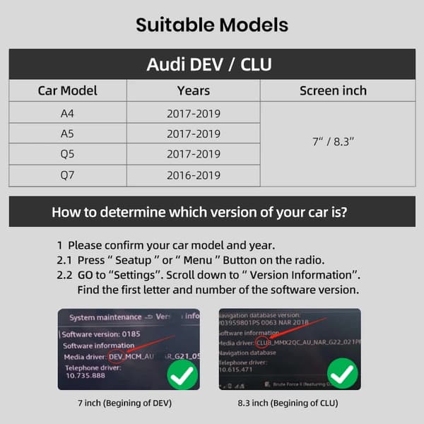 CarPlay og Android Auto Interface Adapter, Trådløs Forbindelse, Nem Installation,For A4/A5/Q7/A3