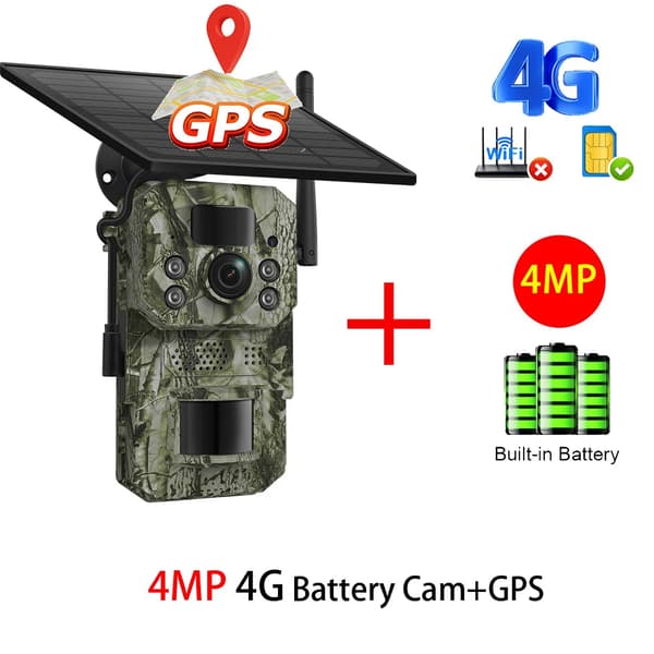 Vildt Jagtkamera, 2.4G Forbindelse, Nattesyn,4MP GPS