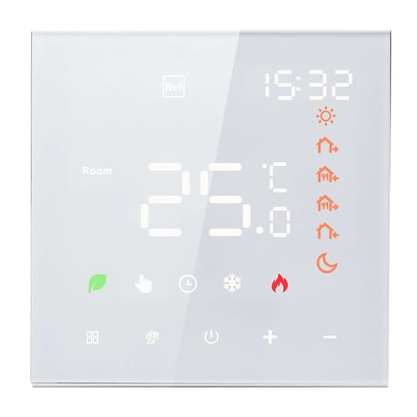 Smart Termostat, Touchscreen LCD Skærm, Styring med Stemmen,Hvid 3