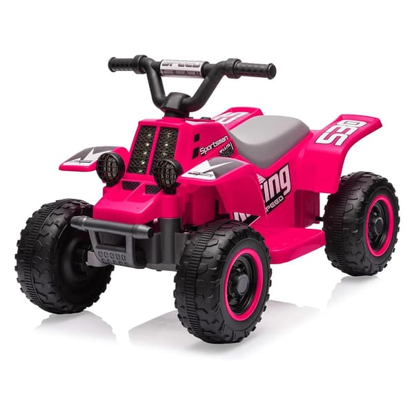 Barnens Elektriska ATV, Ergonomisk Design, Lång Batteritid, Rosaröd