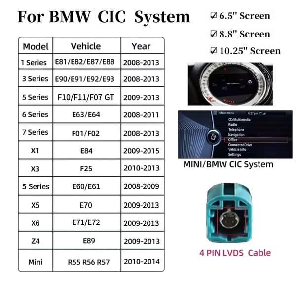 CarPlay Android Auto Avkodare, Sömlös Integration, Förbättrad Anslutning,För BMW CIC-systemet