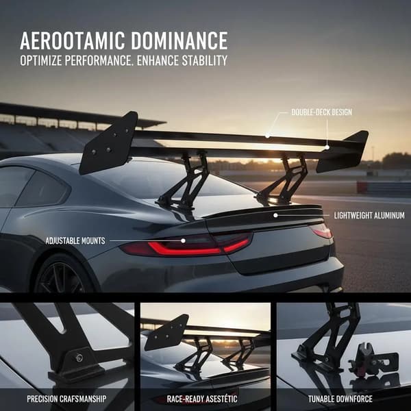 Vinge Spoiler, Justerbart Design, Letvægts Aluminium,hær grøn