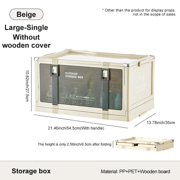 Förvaringslåda, Stapelbar Design, Fällbar Funktion,beige stor
