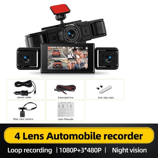 Bil Dash Cam, 1080P Opløsning, Nattesyn,3 Tommer