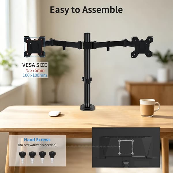 Skärmställ, Justerbar Arm, Multi-Axis Positionering,svart