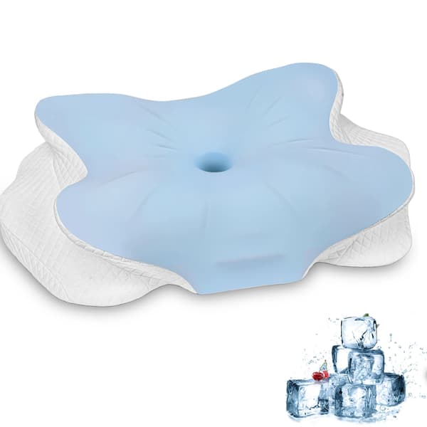 Nackkudde, Dubbel Höjd, Ergonomiskt Stöd,Blå