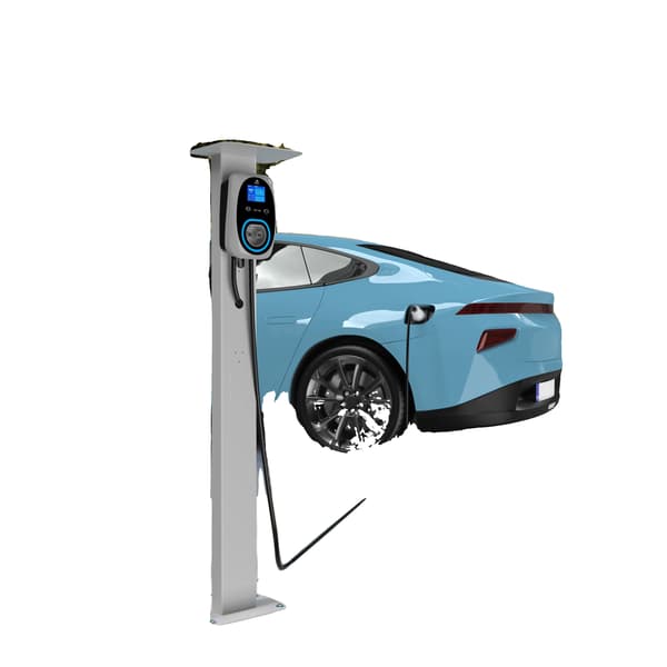 EV-ladestation, Type 1 & Type 2 kompatibilitet, holdbar aluminiumlegering konstruktion,Sort søjle