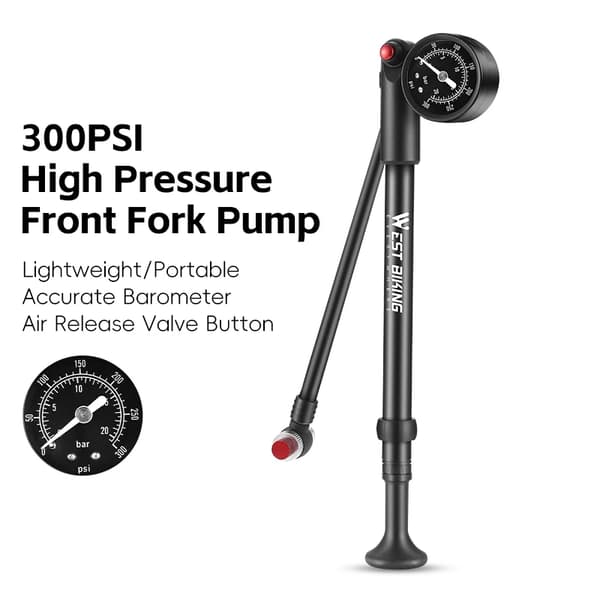 Cykelpumpe, 400 PSI Højtryk, Digitalt Trykmåler,sort