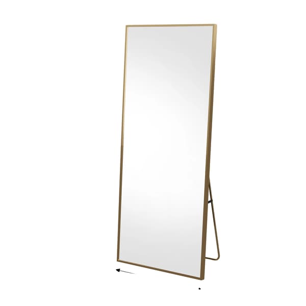 Heltäckande Spegel, Minimalistisk Design, Rektangulär Form,Guld 177x77cm