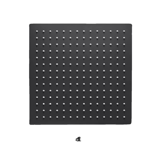 Bruserhoved, Rustfrit Stål, Firkantet Design,10 tommer, Sort