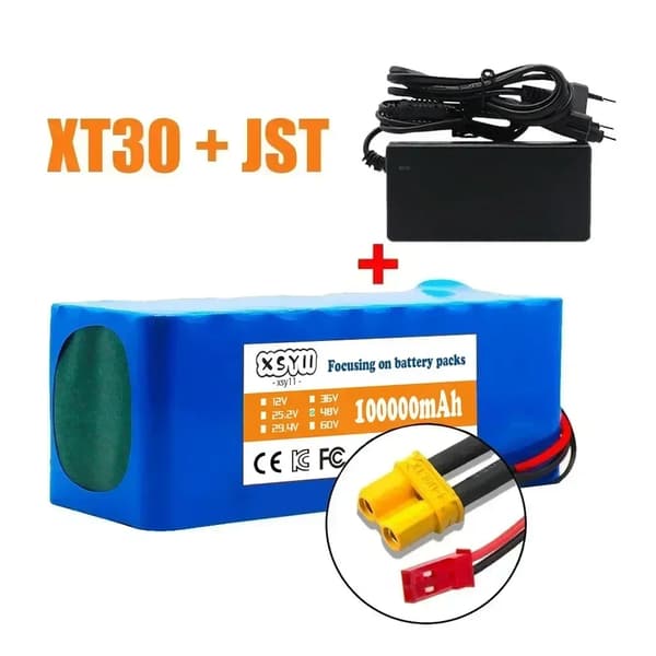 Litiumjonbatteripaket, 100Ah kapacitet, 48V spänning, XT30 JST